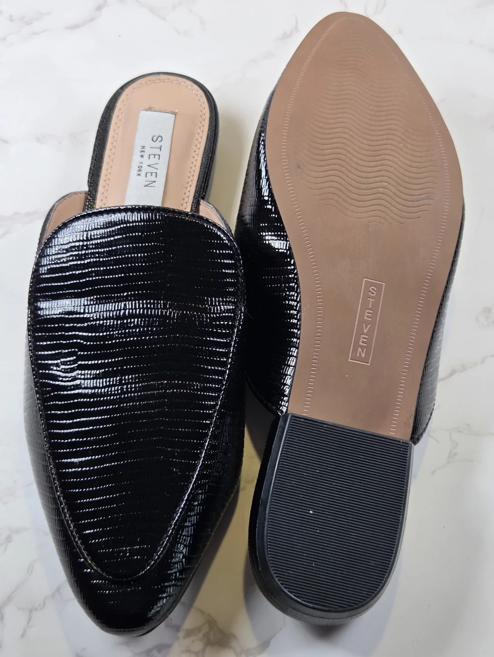 Black Pointed Slip-On Mules(B5) - Picture 6 of 6